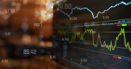 finance investment business concept. stock market  index with indicator background..