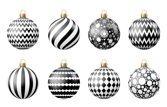 Black Christmas  Ball  Isolated On White Background.