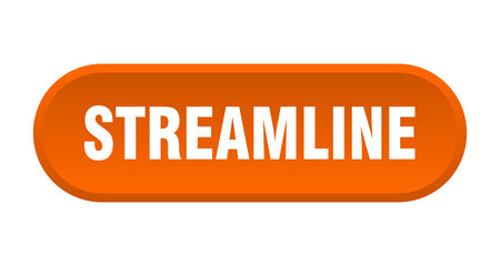 streamline button. rounded sign on white background