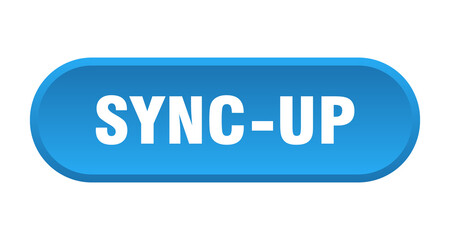 sync-up button. rounded sign on white background