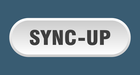 sync-up button. rounded sign on white background