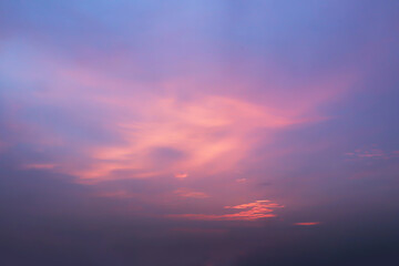 Beautiful nature background image of colorful twilight sky and clouds in tropical landscape summer season with golden shiny sunlight.