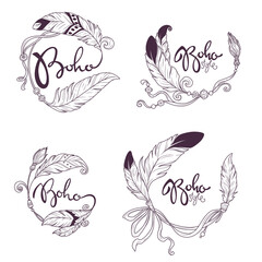 Obraz premium Boho handmade Art Festival, market, fair, hand drawn doodle logo, label, emblem with lettering composition