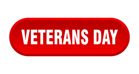 veterans day button. rounded sign on white background