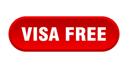 visa free button. rounded sign on white background