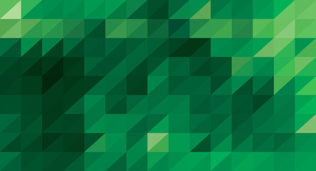 Geometric Pattern Of Triangles In Green Tones