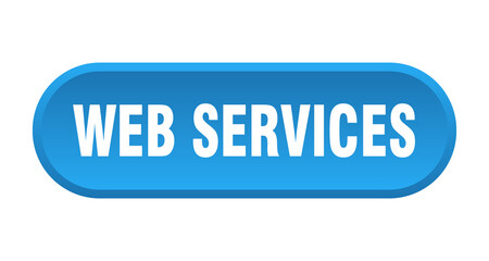 web services button. rounded sign on white background
