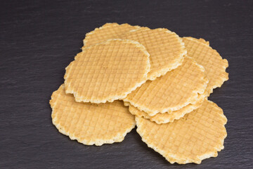 heap of sweet ice-cream waffles