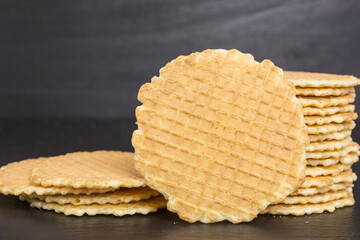 pile of sweet ice-cream waffles