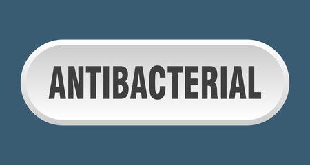 antibacterial button. rounded sign on white background
