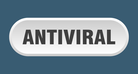 antiviral button. rounded sign on white background