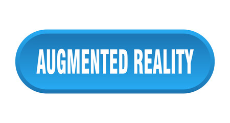 augmented reality button. rounded sign on white background