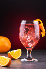 delicious beautiful cocktail with martini and oranges