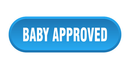 baby approved button. rounded sign on white background