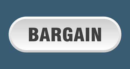 bargain button. rounded sign on white background