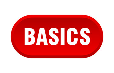 basics button. rounded sign on white background