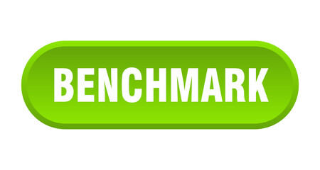 benchmark button. rounded sign on white background