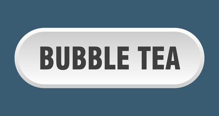 bubble tea button. rounded sign on white background