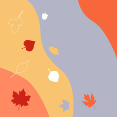 Abstract autumn background for social media, invitation, advertising. Colorful banners with autumn leaves. 