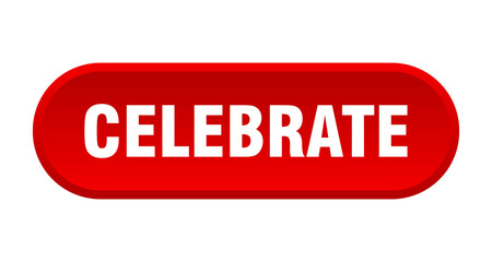 celebrate button. rounded sign on white background