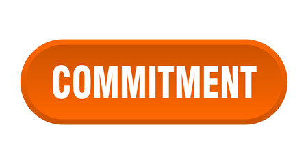 commitment button. rounded sign on white background