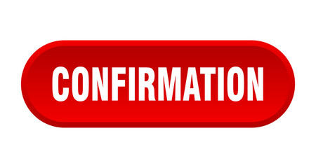 confirmation button. rounded sign on white background