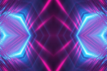 Bright abstract futuristic background with neon lines. Light neon effect. Laser light show, energy waves, flash of light.