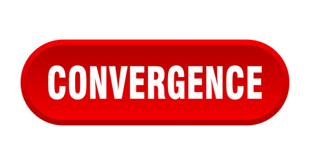 convergence button. rounded sign on white background