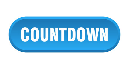 countdown button. rounded sign on white background