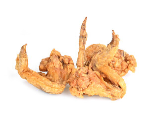 Fried chicken isolated white background