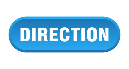 direction button. rounded sign on white background