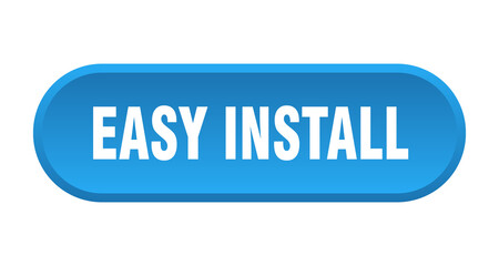 easy install button. rounded sign on white background