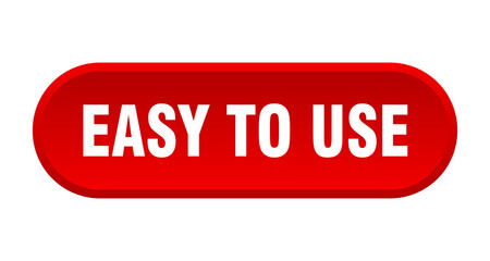 easy to use button. rounded sign on white background