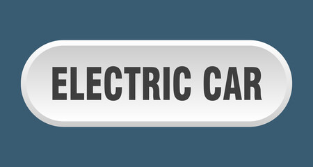 electric car button. rounded sign on white background
