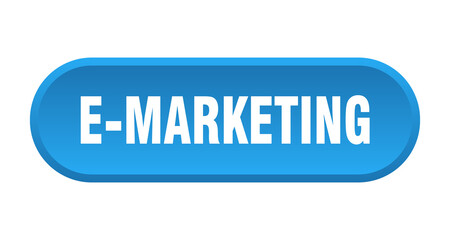 e-marketing button. rounded sign on white background