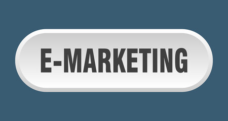 e-marketing button. rounded sign on white background