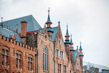 Street view of downtown in Bruges, Belgium