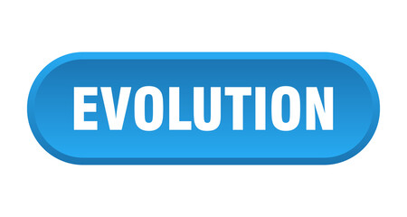 evolution button. rounded sign on white background
