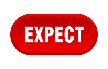 expect button. rounded sign on white background