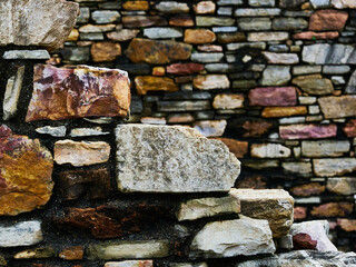 a wall behind a colorfull wall