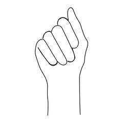 one line continuous drawing closed palm hand