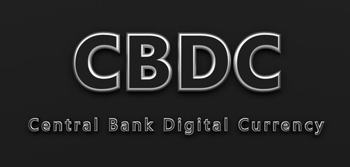 symbol of central bank digital currency CBDC - 3D Illustration