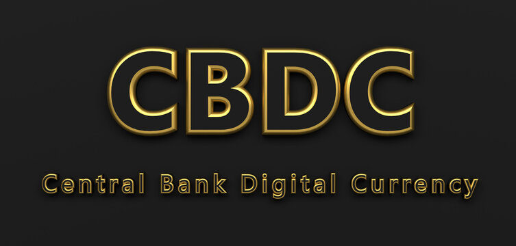 symbol of central bank digital currency CBDC - 3D Illustration