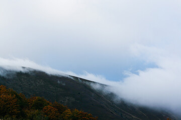 fog and clouds in the mountains