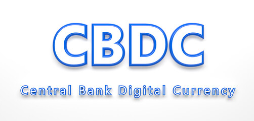 symbol of central bank digital currency CBDC - 3D Illustration
