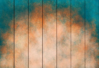 Bright wood texture with orange-turquoise color