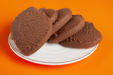 Chocolate heart-shaped cookies