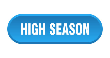 high season button. rounded sign on white background