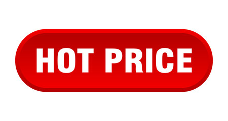 hot price button. rounded sign on white background