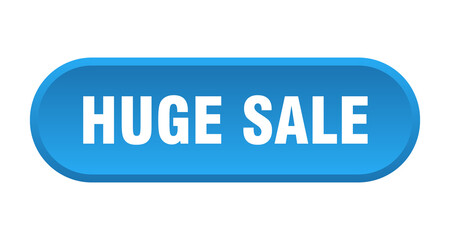 huge sale button. rounded sign on white background